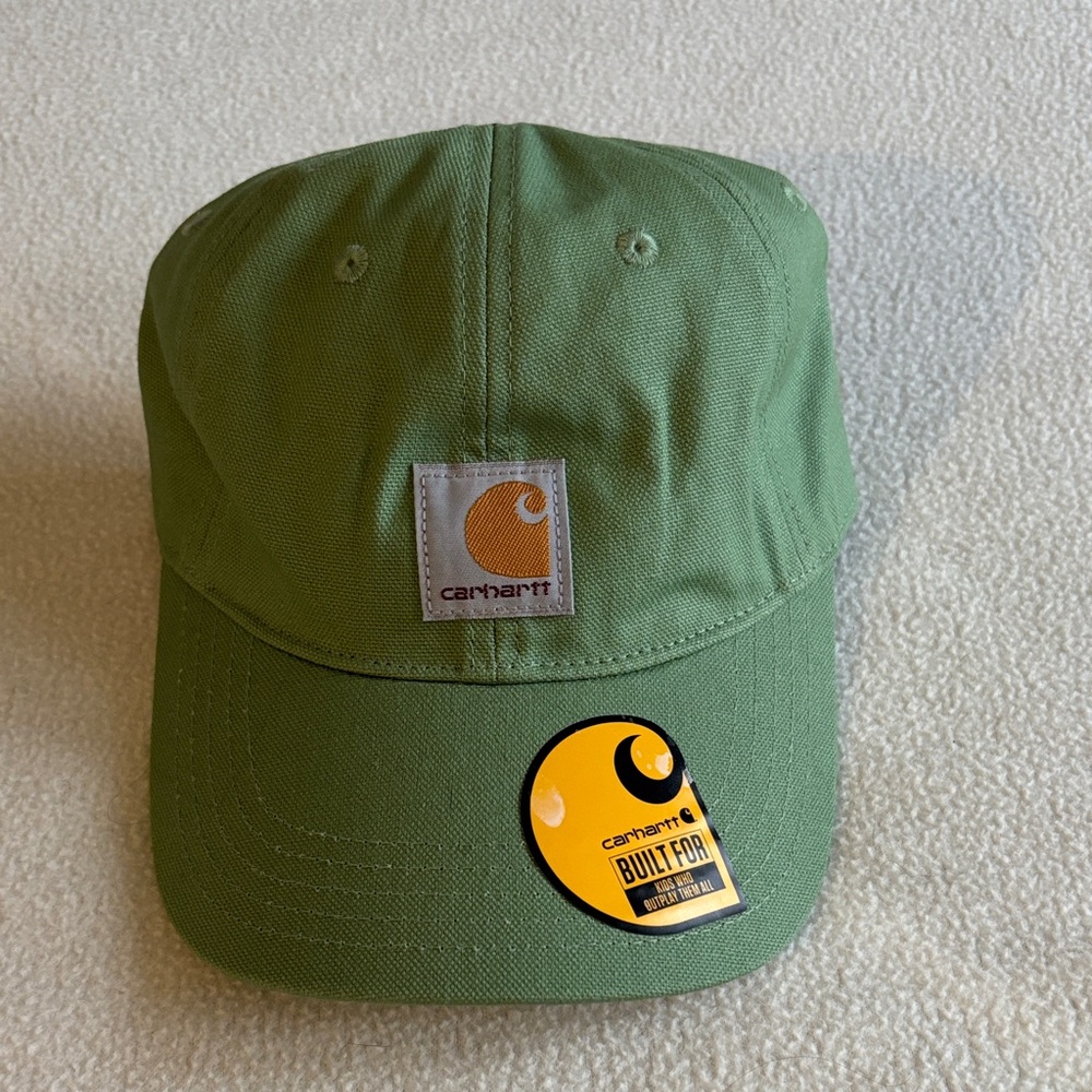 Kids Carhartt Olive Green Canvas Logo Baseball Cap